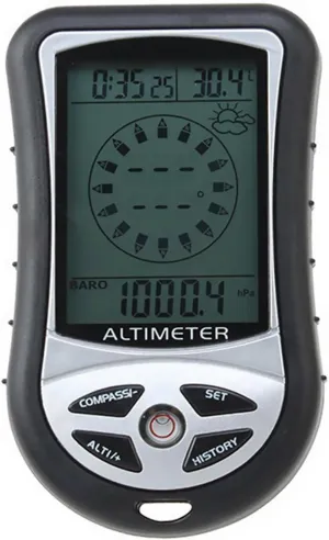8 in1 Outdoor Hiking Hunting LED Digital Compass Altimeter Barometer Thermometer Hand-Hold Hiking Altimeter