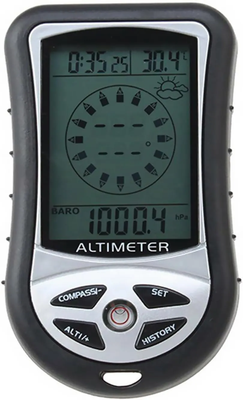 8 in1 Outdoor Hiking Hunting LED Digital Compass Altimeter Barometer Thermometer Hand-Hold Hiking Altimeter