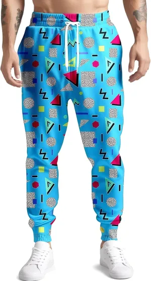 80s 90s Mens Joggers Pants Sports Funny Workout Running Printed Retro Sweatpants Casual Track Pants with Pockets