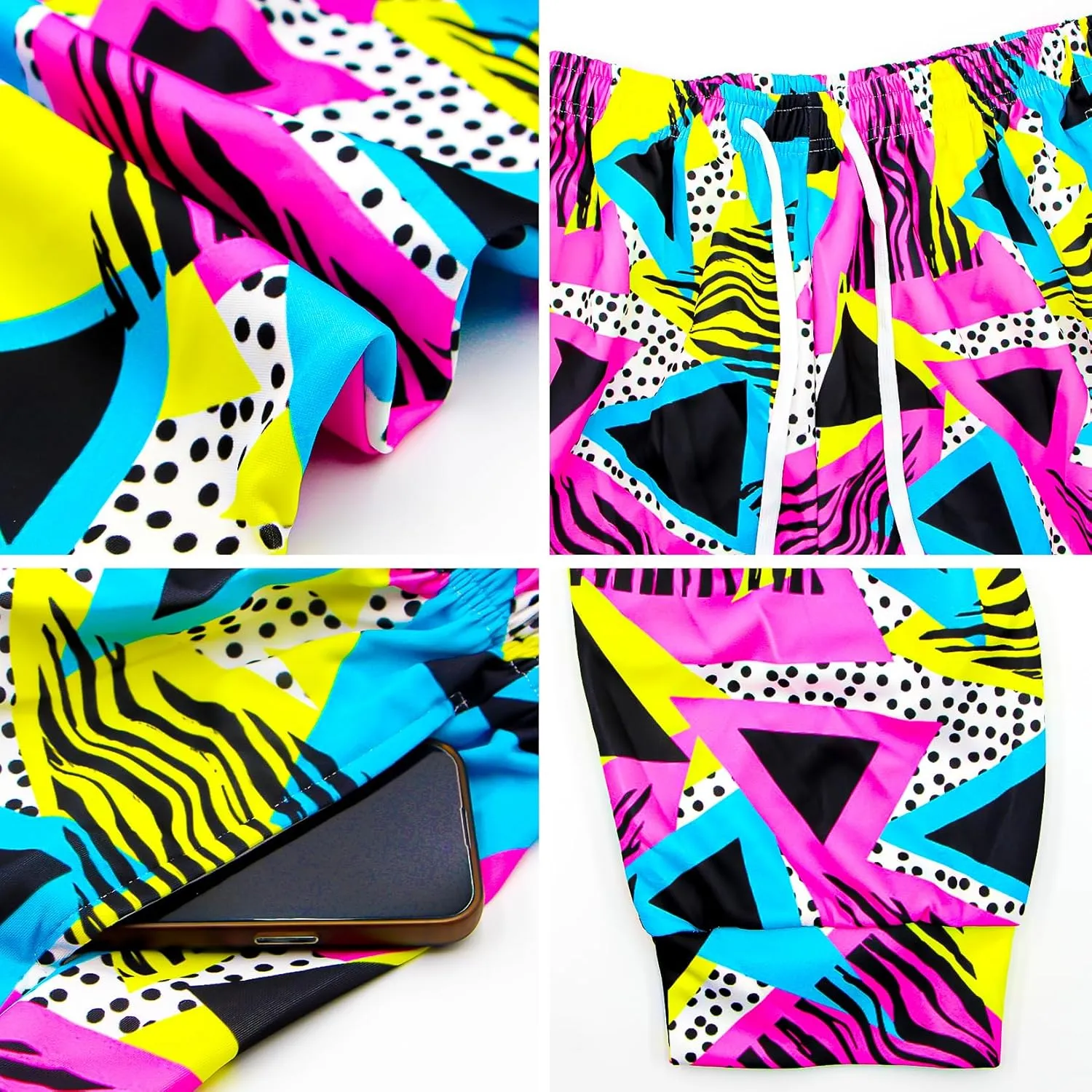 80s 90s Mens Joggers Pants Sports Funny Workout Running Printed Retro Sweatpants Casual Track Pants with Pockets