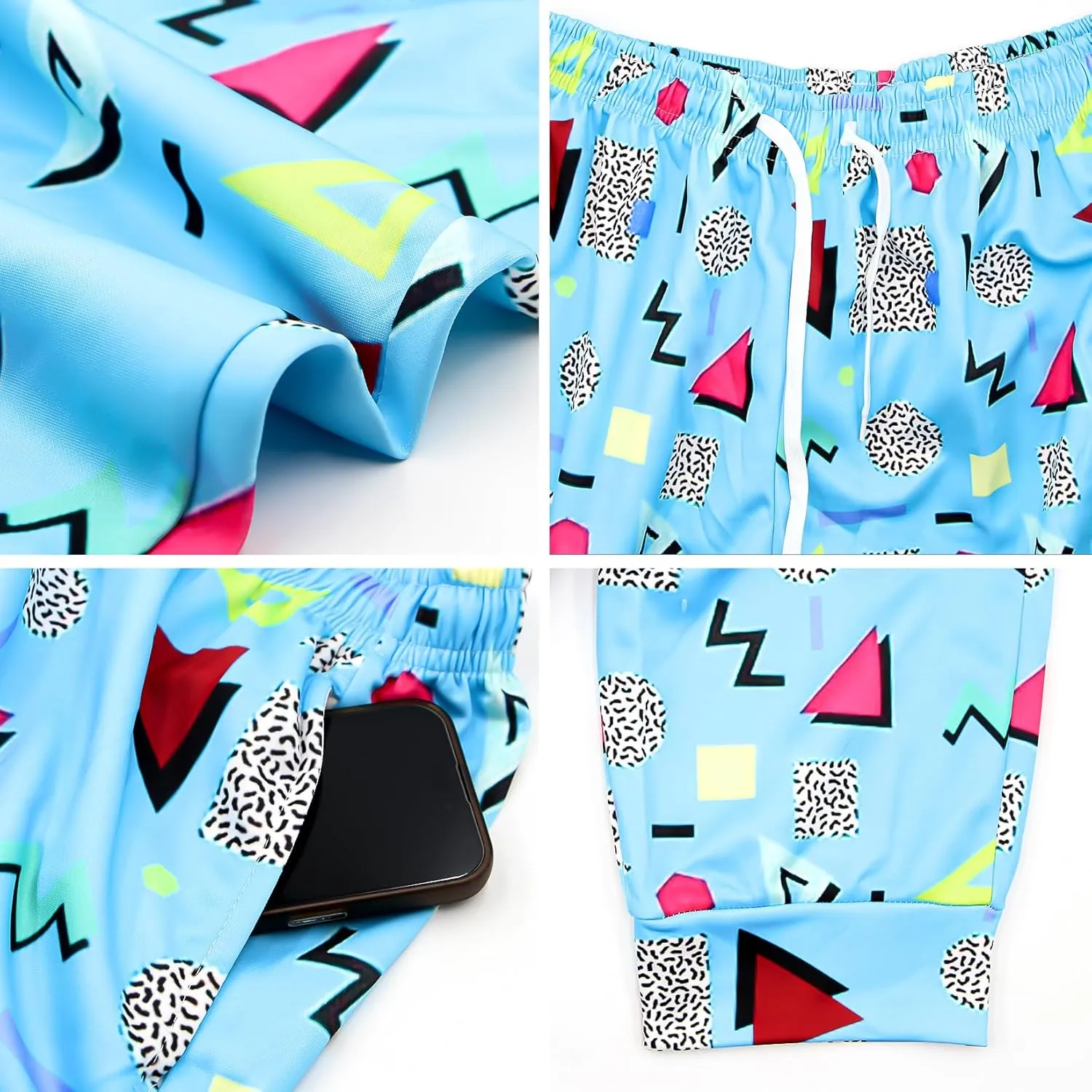80s 90s Mens Joggers Pants Sports Funny Workout Running Printed Retro Sweatpants Casual Track Pants with Pockets