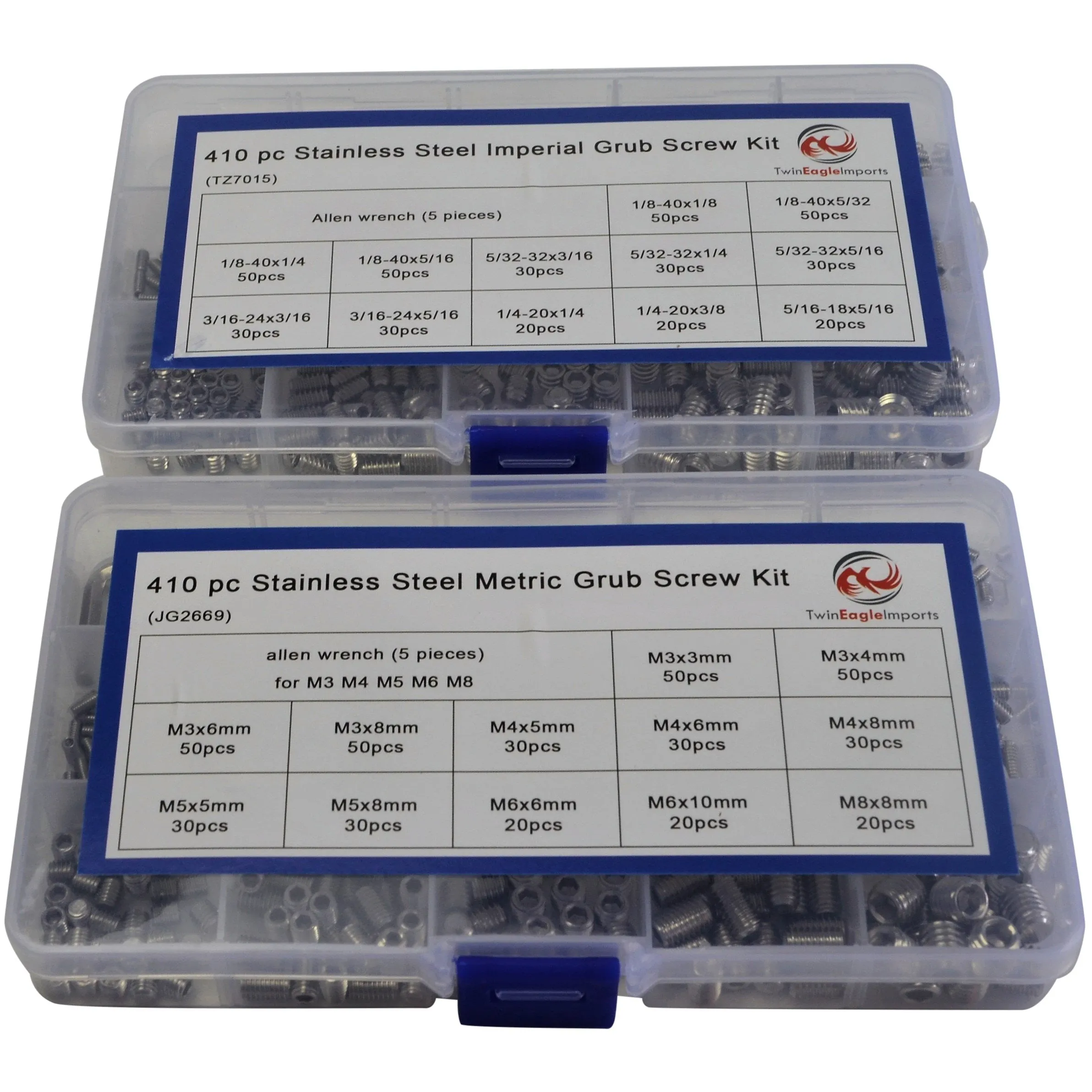 820pc Metric and Imperial Stainless Steel Grub Screw Grab Kit