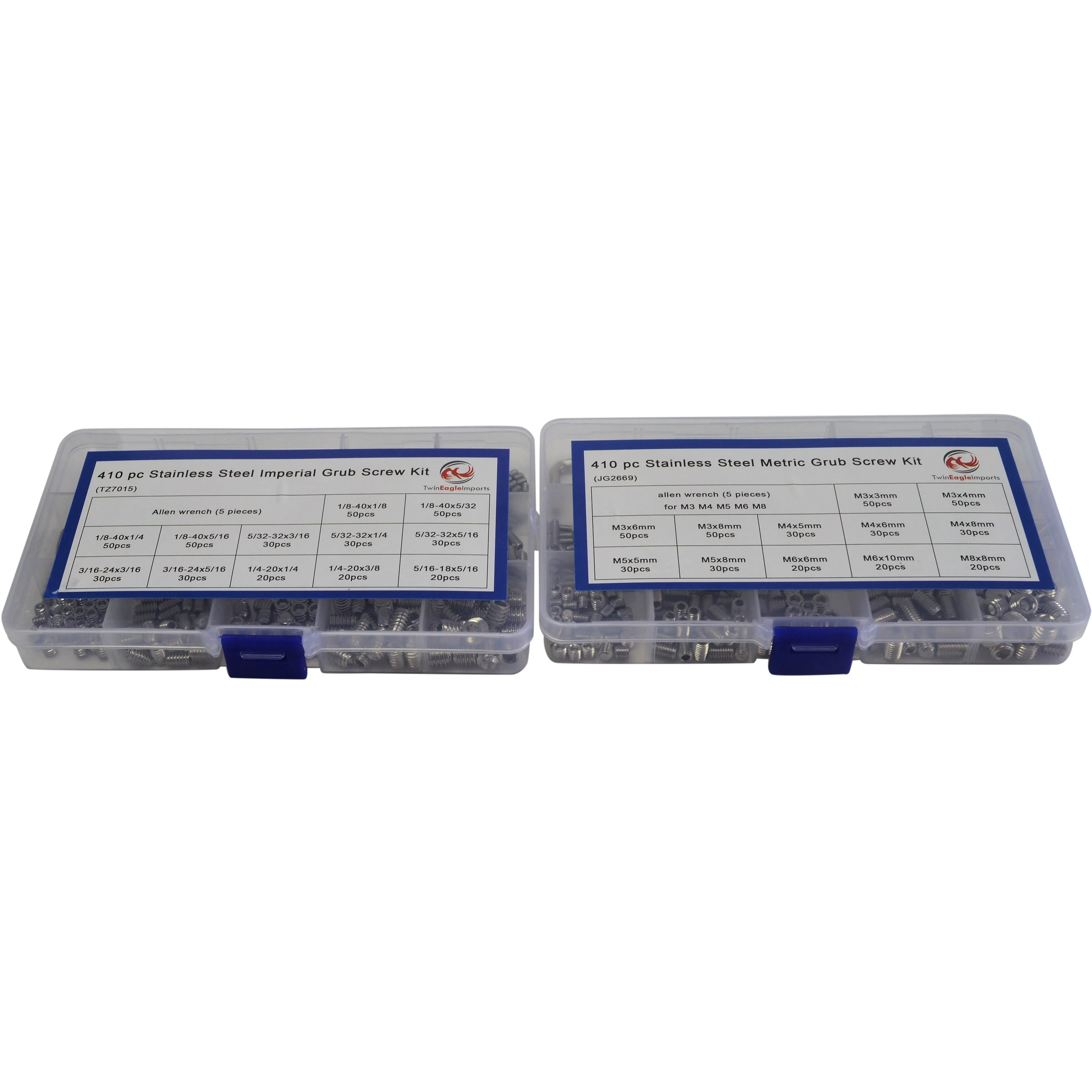 820pc Metric and Imperial Stainless Steel Grub Screw Grab Kit
