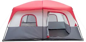 9zH&K 14 Person Camping Tent, Waterproof Windproof Family Tent Dome Tent Portable Pop Up Tent with Easy Setup for Camping & Hiking, Mountaineering, Two Doors for Separated Room, 159.4"x120"x78.7"