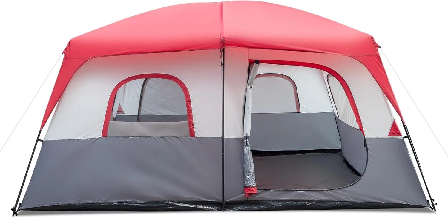 9zH&K 14 Person Camping Tent, Waterproof Windproof Family Tent Dome Tent Portable Pop Up Tent with Easy Setup for Camping & Hiking, Mountaineering, Two Doors for Separated Room, 159.4"x120"x78.7"