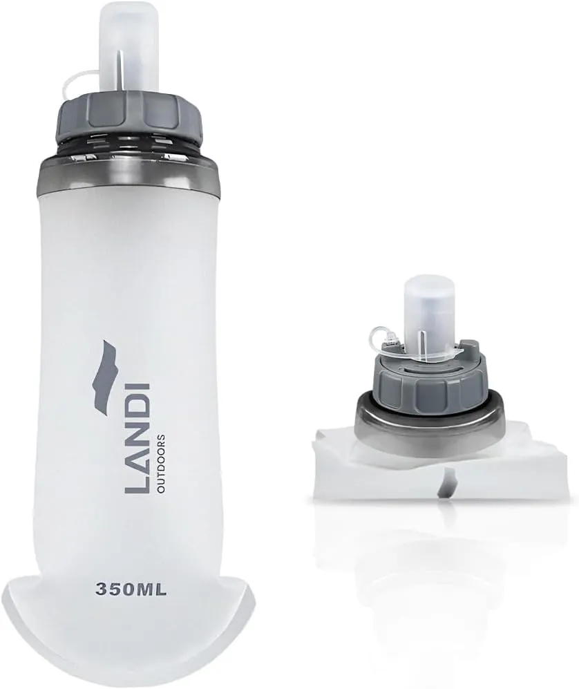 A 350-milliliter soft water bottle that can be folded,and it is a water bladder suitable for hiking,cycling,rock climbing,cycling sports,running,and camping backpacks.