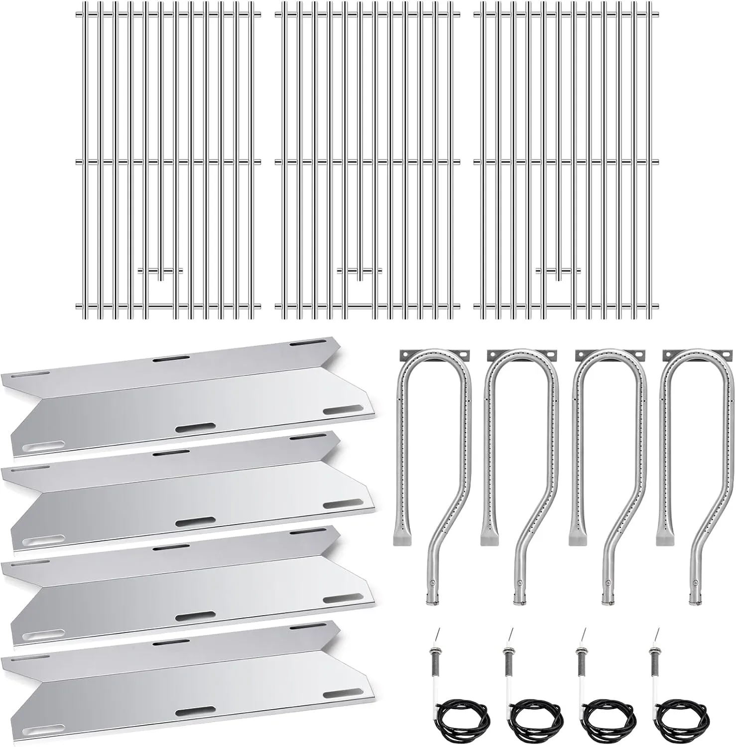 Adviace Replacement Parts for Jenn Air 720-0337 Grill 4 Burner, Grill Grates & Flame Spreader & Burner and Igniter Kit for Jenn Air Model 720-0337, Grill Replacement Parts for Jenn Air 720-0337