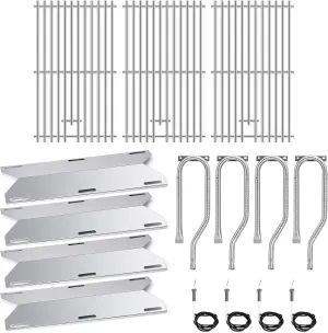 Adviace Replacement Parts for Jenn Air 720-0337 Grill 4 Burner, Grill Grates & Flame Spreader & Burner and Igniter Kit for Jenn Air Model 720-0337, Grill Replacement Parts for Jenn Air 720-0337