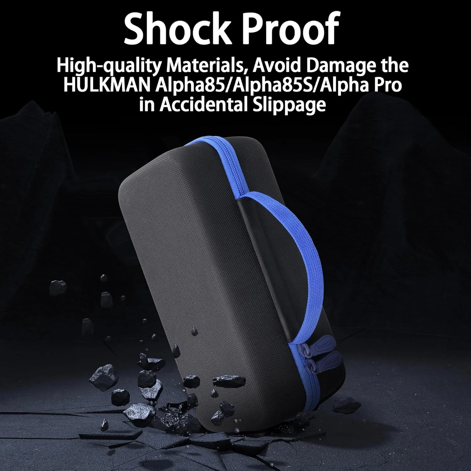 Aenllosi for HULKMAN Alpha85/Alpha85S/Alpha Pro Jump Starter Hard Carrying Case, Black Blue (Case Only)