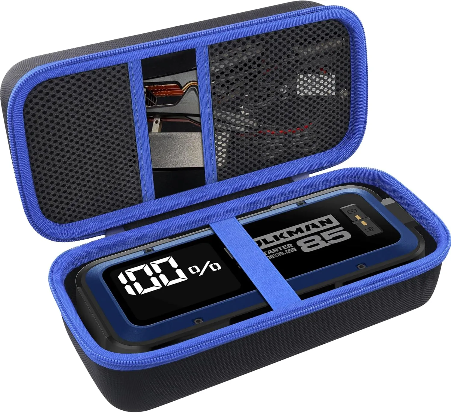 Aenllosi for HULKMAN Alpha85/Alpha85S/Alpha Pro Jump Starter Hard Carrying Case, Black Blue (Case Only)