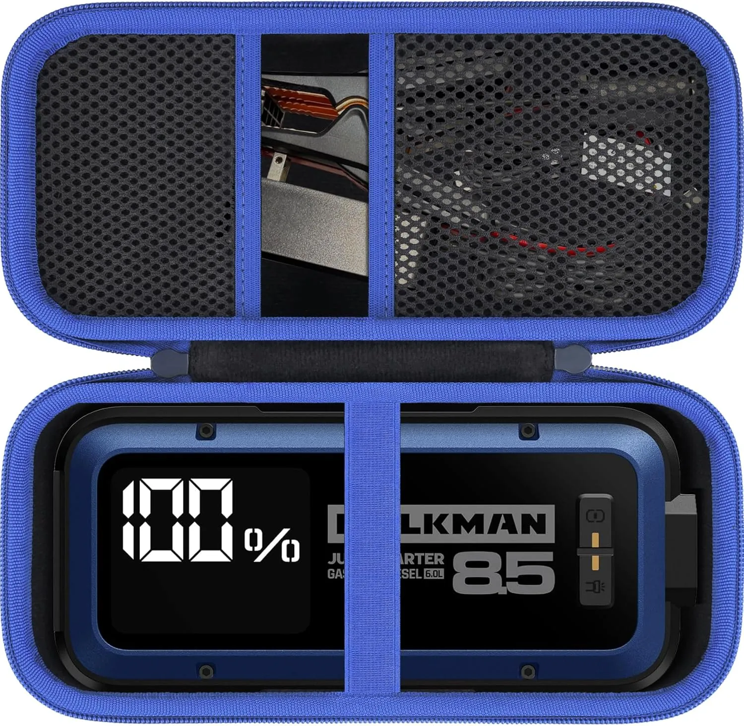 Aenllosi for HULKMAN Alpha85/Alpha85S/Alpha Pro Jump Starter Hard Carrying Case, Black Blue (Case Only)