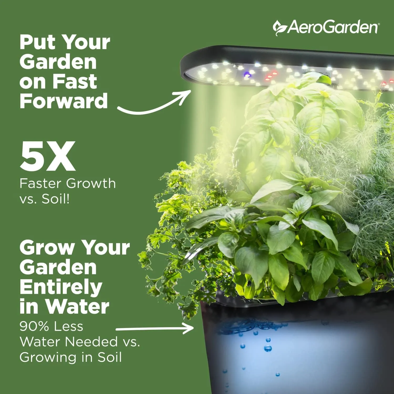 AeroGarden Harvest Indoor Garden Hydroponic System with LED Grow Light and Herb Kit, Holds up to 6 Pods, White