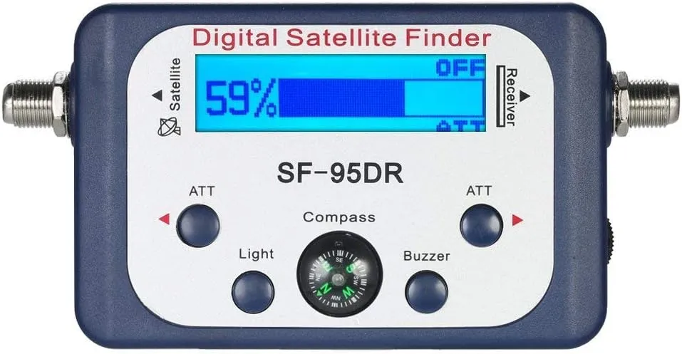 AGPtek Digital Satellite Signal Finder Meter for Dish Network Directv FTA with Compass and Audio Tone - Blue