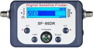 AGPtek Digital Satellite Signal Finder Meter for Dish Network Directv FTA with Compass and Audio Tone - Blue