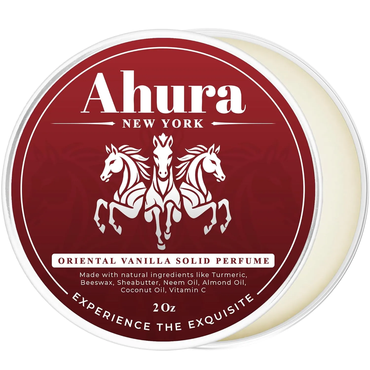 Ahura New York Herbal Vanilla Eau de Parfum Solid Perfume Balm for Women, Natural, No Alcohol, No Chemicals, No Spill, Travel Friendly, Cruelty-Free, Gift, Women's Perfume (2 oz) (Vanilla)