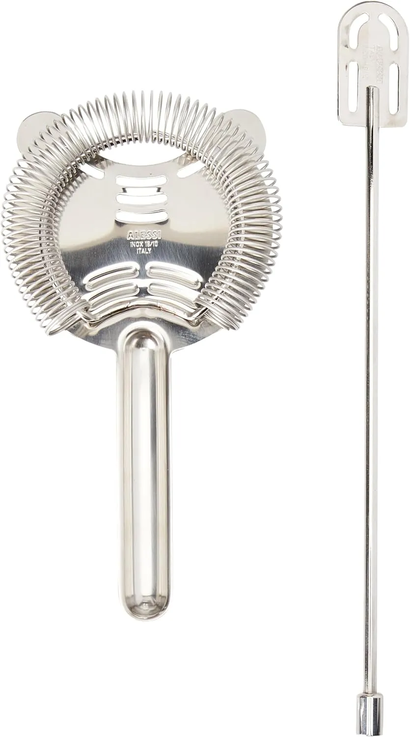 Alessi 5050SET I Lunar Eclipse Set Composed of: American or Boston Shaker, bar Strainer, Stirrer and Cocktail Measure in 18/10 Stainless Steel, One Size, Steel