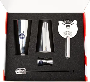 Alessi 5050SET I Lunar Eclipse Set Composed of: American or Boston Shaker, bar Strainer, Stirrer and Cocktail Measure in 18/10 Stainless Steel, One Size, Steel