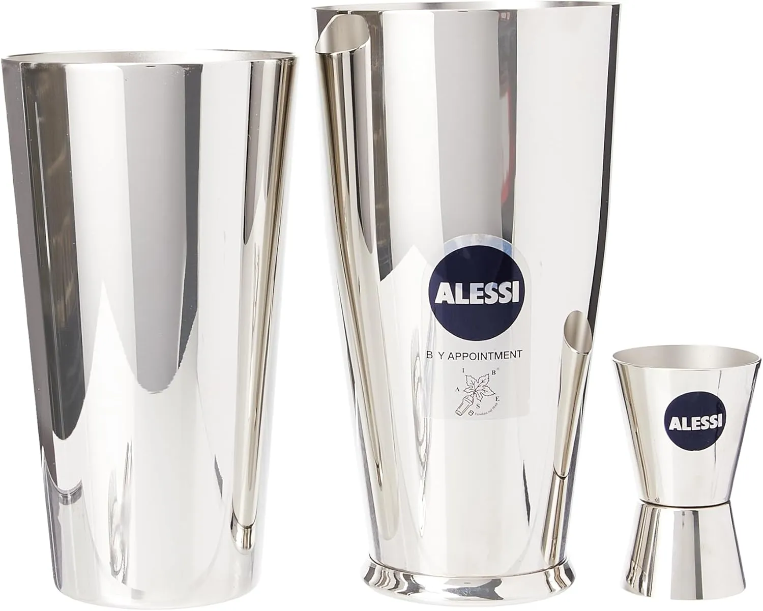 Alessi 5050SET I Lunar Eclipse Set Composed of: American or Boston Shaker, bar Strainer, Stirrer and Cocktail Measure in 18/10 Stainless Steel, One Size, Steel