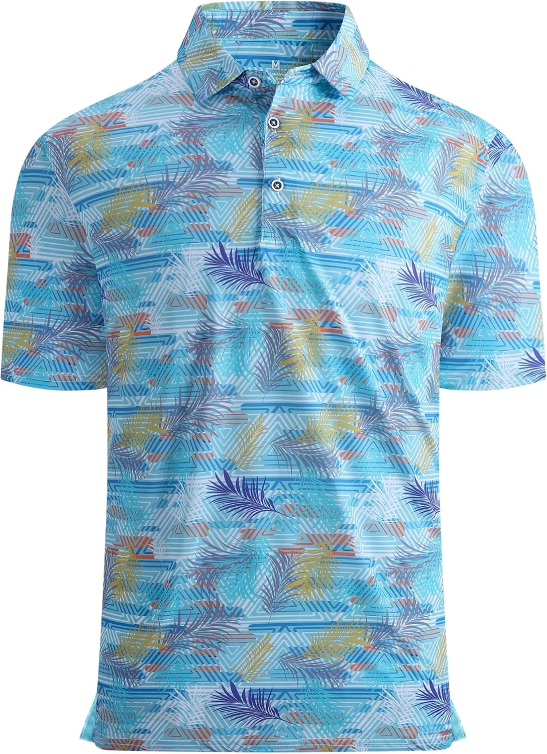 Alex Vando Mens Golf Shirt Moisture Wicking Quick-Dry Print Performance Polo Shirts for Men