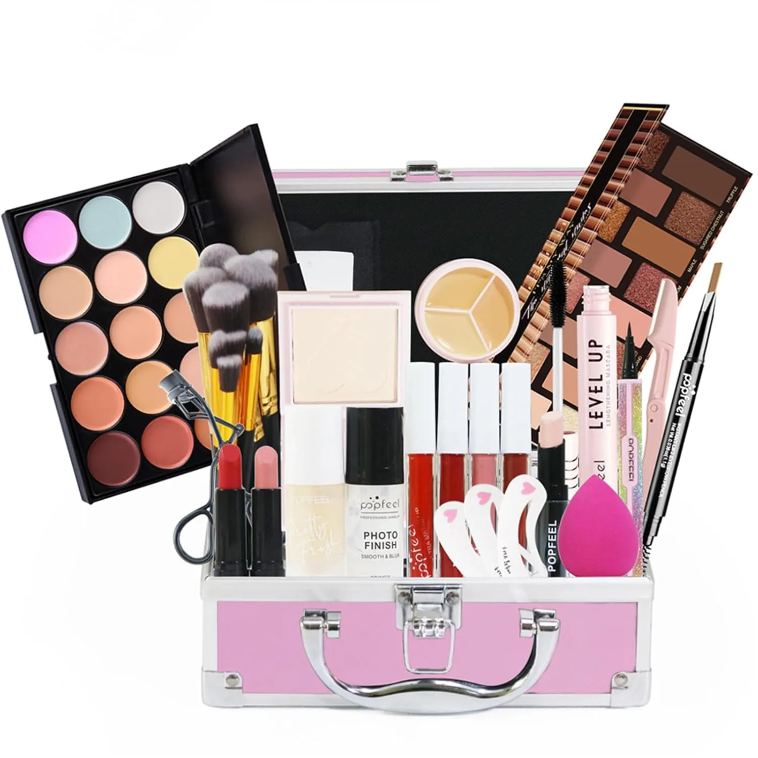 All in One Makeup Kit for Women Full Kit, Mother's Day Gift Sets for Women Girls, Makeup Essential Bundle Include Eyeshadow Palette Lipstick Blush Foundation Concealer Mascara Eyebrow Pencil