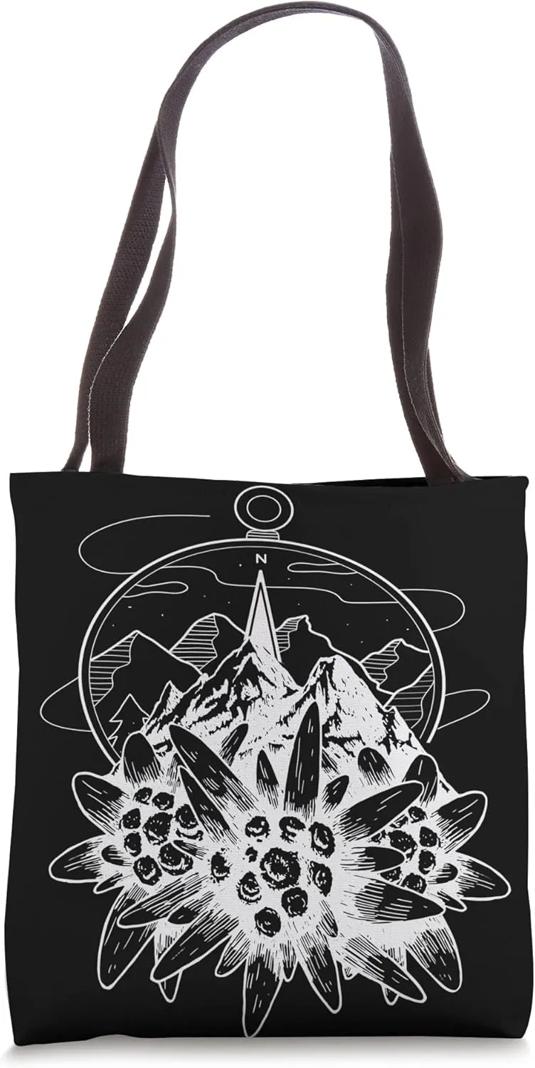 Alps Compass Mountains Hiking Edelweiss Switzerland Tote Bag