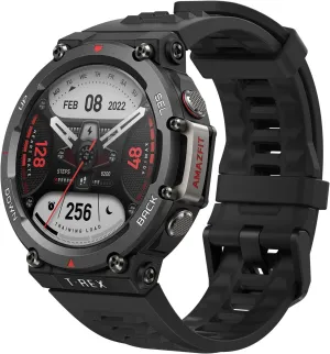 Amazfit T-Rex 2 Rugged Smart Watch 47mm, Military Certified, Dual-band GPS, 24-Day Battery Life, Ultra-low Temperature Operation, AI Fitness Coach, 150  Sports Modes, for Android iPhone(Black)