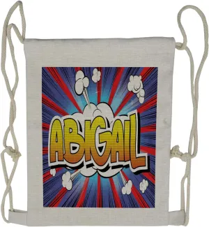 Ambesonne Abigail Drawstring Backpack, Comic Book Female Name, Sackpack Bag