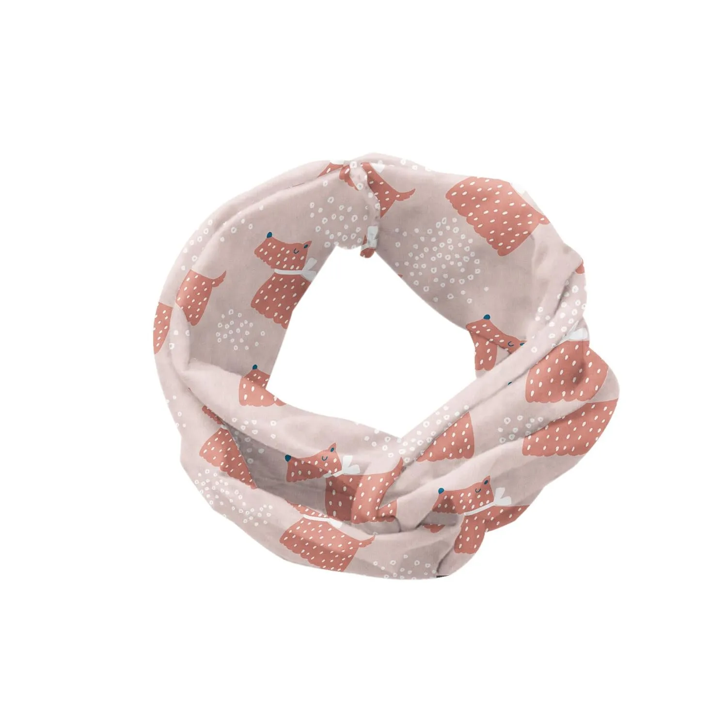 Ambesonne Dog Headband Set of 2, Scandinavian Pattern with Abstract Puppy Dogs with Scribbled Circles, Knotted Elastic Hair Band Accessory for Women Everyday Use, M-L, Dark Salmon White