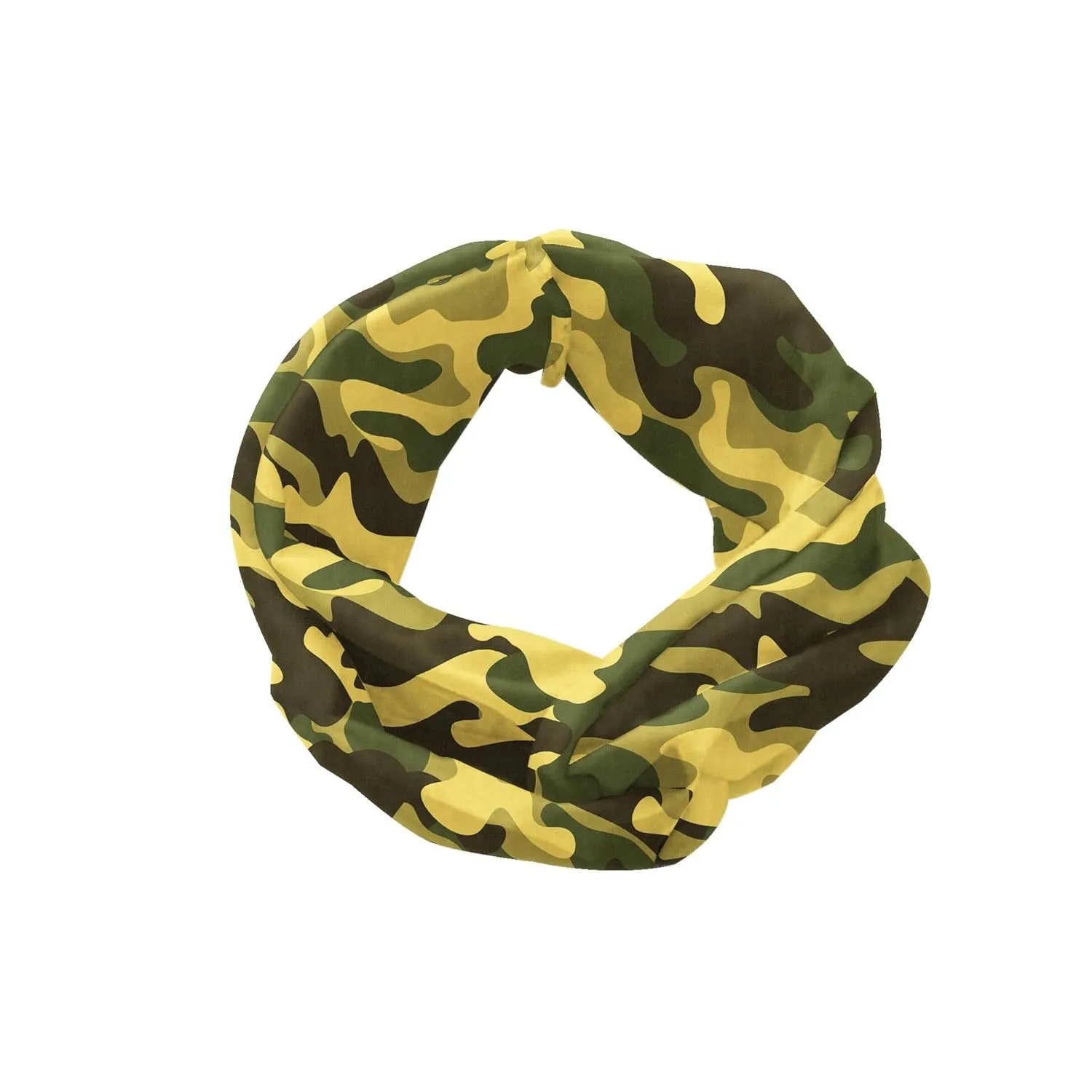 Ambesonne Khaki Headband Set of 2, Repeating Camouflage Pattern Nested Abstract Spots, Knotted Elastic Hair Band Accessory for Women Everyday Use, M-L, Army Green Yellow