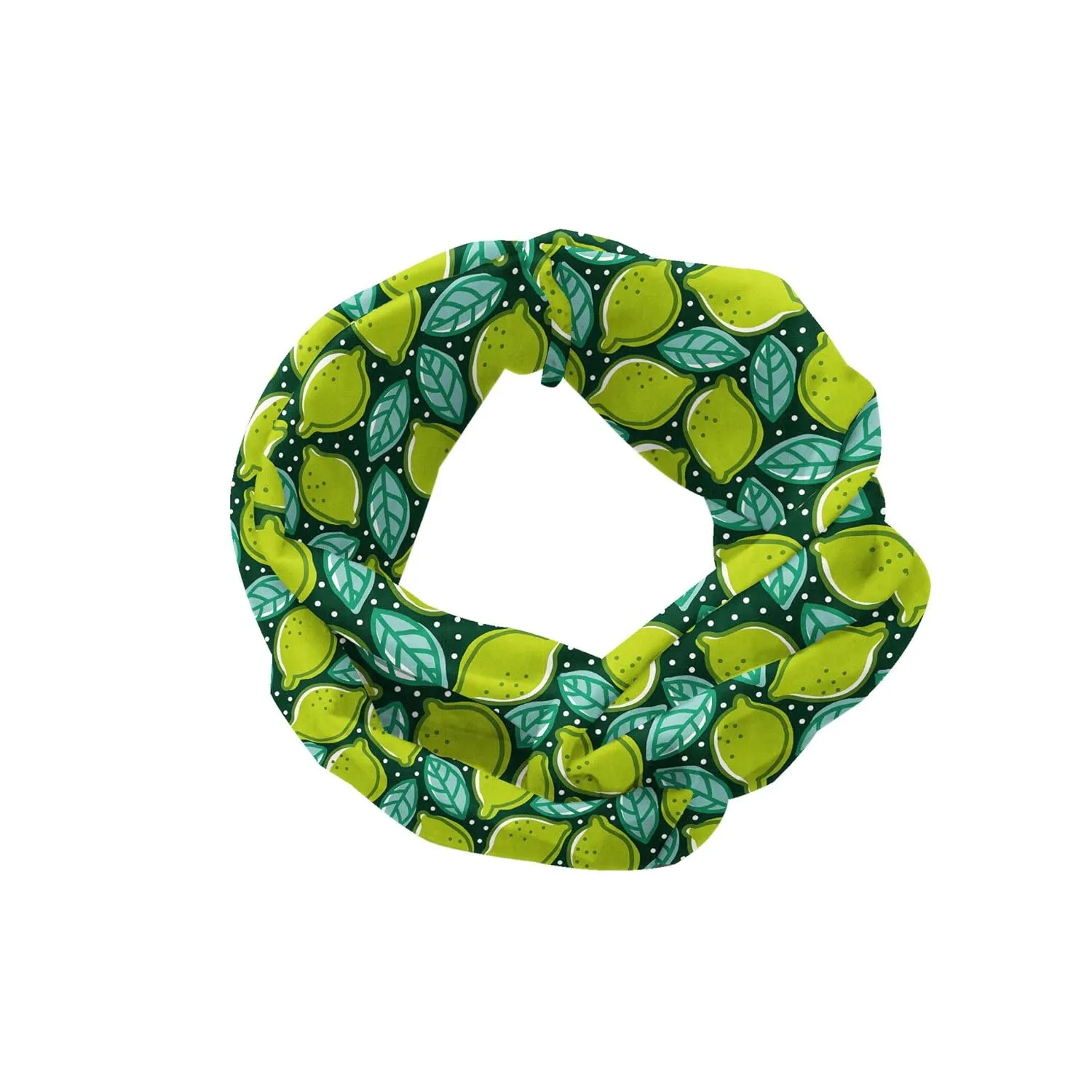 Ambesonne Lemons Headband Set of 2, Fresh Summer Art Design Lime and Pepper Mint and Polka Dots Repetition, Knotted Elastic Hair Band Accessory for Women Everyday Use, M-L, Apple Green and Seafoam
