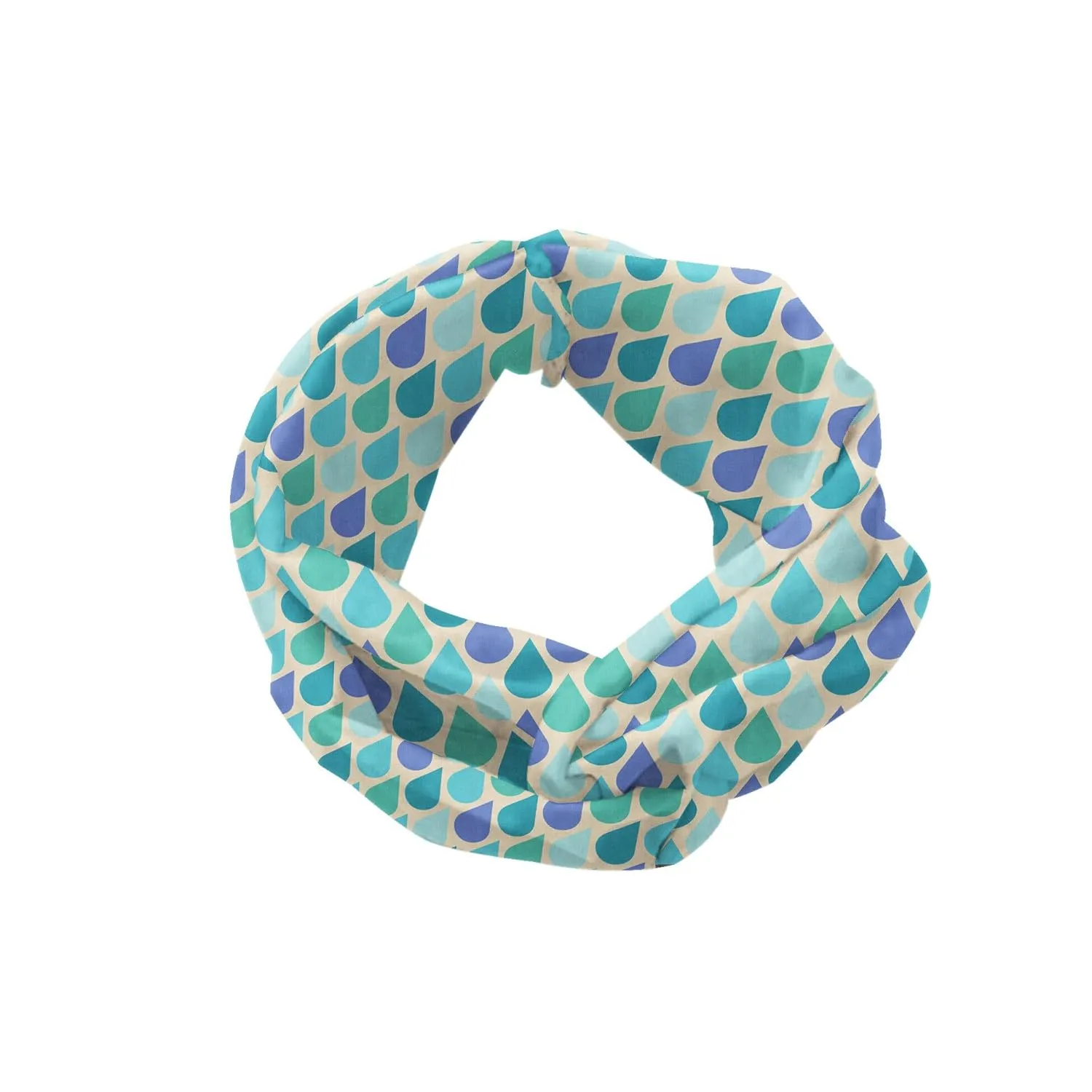 Ambesonne Teal Headband Set of 2, Colorful Water Droplets Rain Themed Image Natural World in Abstract Manner, Knotted Elastic Hair Band Accessory for Women Everyday Use, M-L, Aqua Teal Lavender
