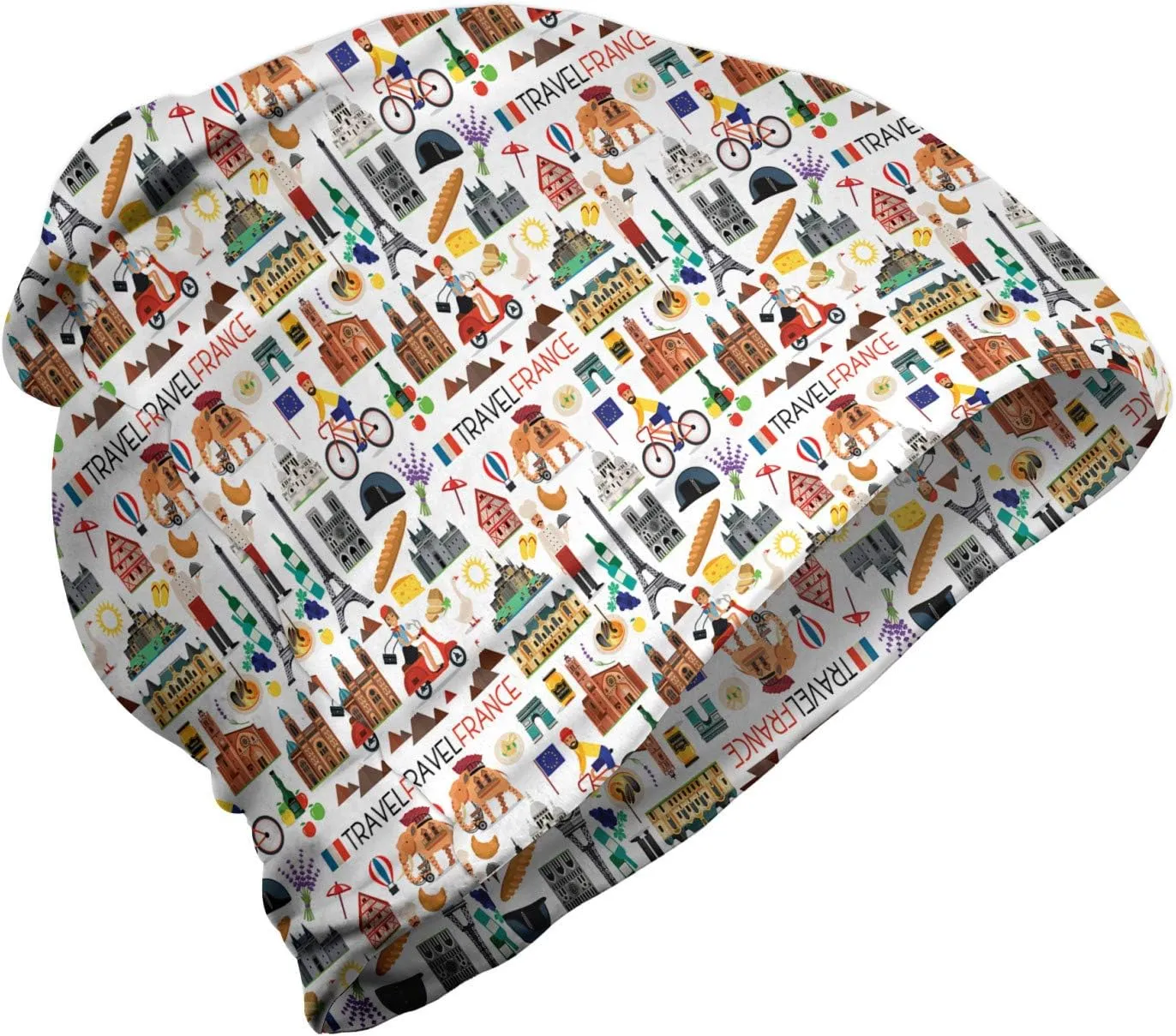 Ambesonne Unisex Beanie, Travel Map, Hiking Outdoors Multicolor