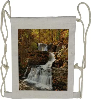 Ambesonne United States Drawstring Backpack, Cascade Delaware, Sackpack Bag