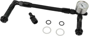 AN6 Dual Feed Carb Fuel Line Aluminum Braided Fuel Line Kit With Pressure Gauge For Holley 4150 Carburetor