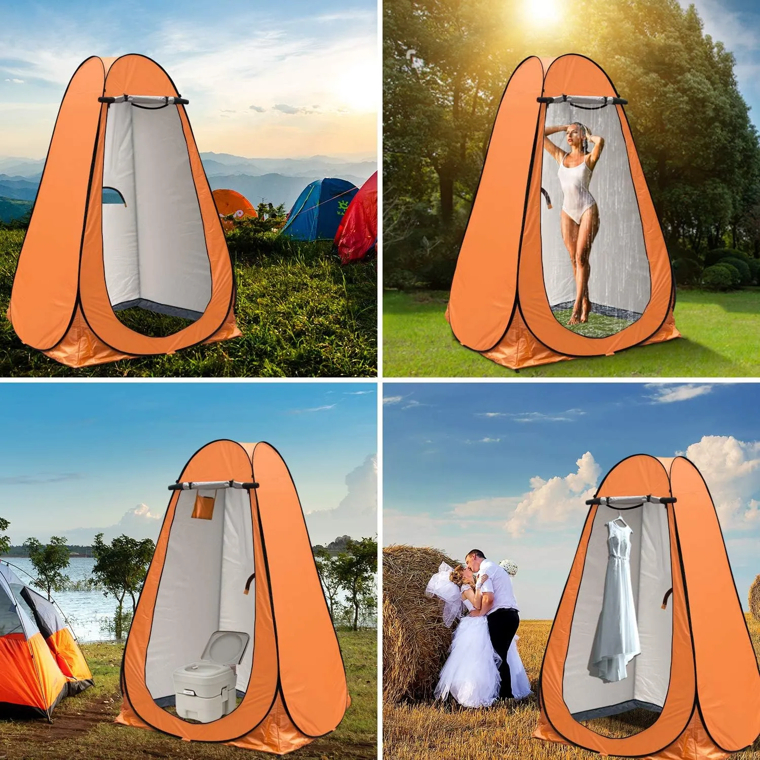 Anngrowy Pop Up Privacy Shower Tent - Portable Outdoor Camping Bathroom Toilet Changing Dressing Room - UPF40  Waterproof