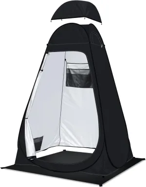 anngrowy Shower Tent Pop-Up Privacy Tent Camping Portable Toilet Tent Outdoor Camp Bathroom Changing Dressing Room Instant Privacy Shelters for Hiking Beach Picnic Fishing Potty, Extra-Tall, UPF 50 