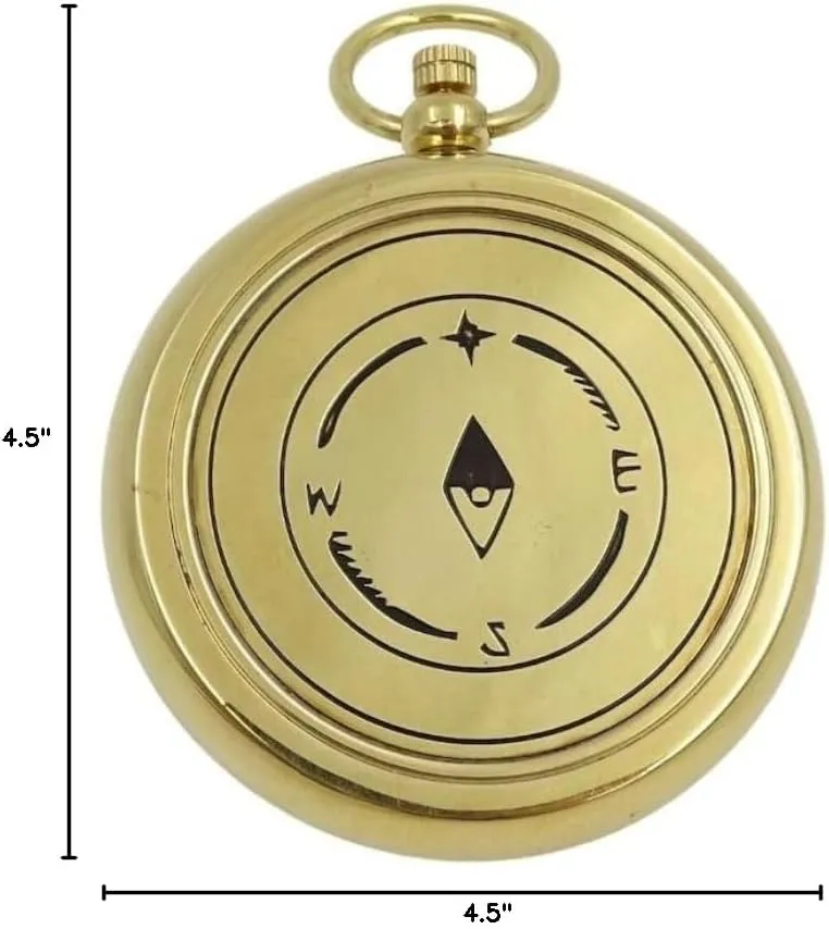 Antique Brass Golden Traveler's Compass Push Button Navigational Tool for Camping & Hiking, Standard, Same As Picture