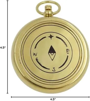 Antique Brass Golden Traveler's Compass Push Button Navigational Tool for Camping & Hiking, Standard, Same As Picture