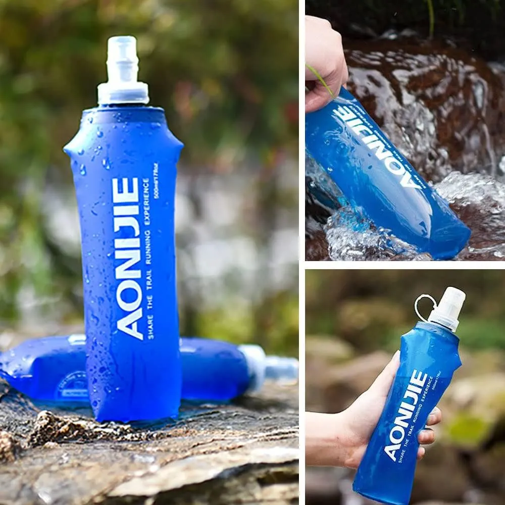 AONIJIE 2 Pack 250ML Collapsible TPU Soft Flask for Outdoor Sports Hydration Lightweight Folding Water Bottles for Running Hiking Cycling (A#250ml - 2 Pcs)