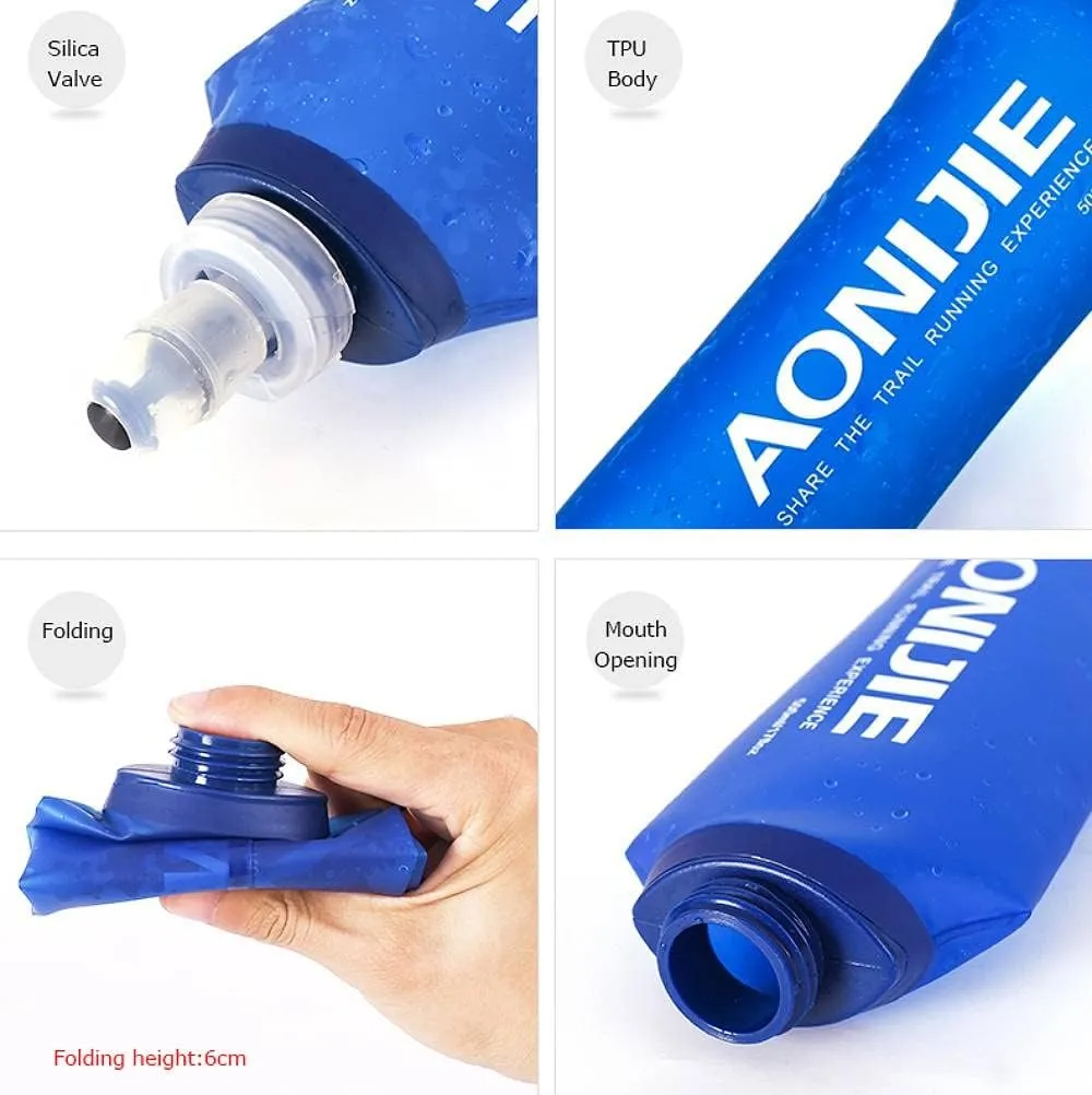 AONIJIE 2 Pack 250ML Collapsible TPU Soft Flask for Outdoor Sports Hydration Lightweight Folding Water Bottles for Running Hiking Cycling (A#250ml - 2 Pcs)