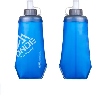 AONIJIE Folding TPU Soft Running Flask Collapsible Ice Insulation Water Bottle BPA-Free for Hydration Pack, Ideal for Marathon Hiking Walking, Climbing (420ml/14.2oz-1PCS（27#）)