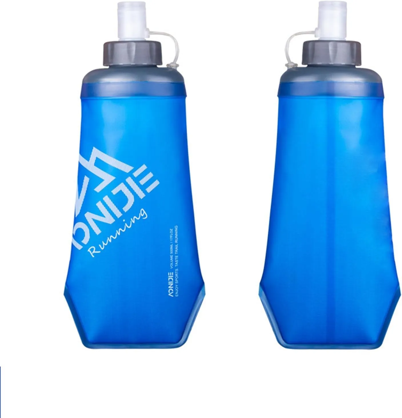AONIJIE Folding TPU Soft Running Flask Collapsible Ice Insulation Water Bottle BPA-Free for Hydration Pack, Ideal for Marathon Hiking Walking, Climbing (420ml/14.2oz-1PCS（27#）)