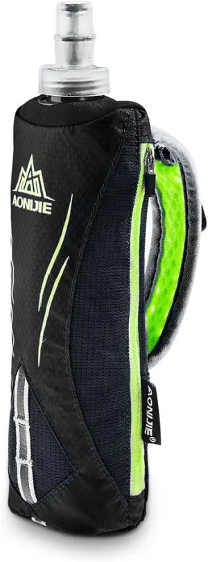 Aonijie Quick Grip Handheld Water Bottle for Running, Hand Strap Hydration Pack with 500ml Handheld Soft Flask Water Bottle (Black)