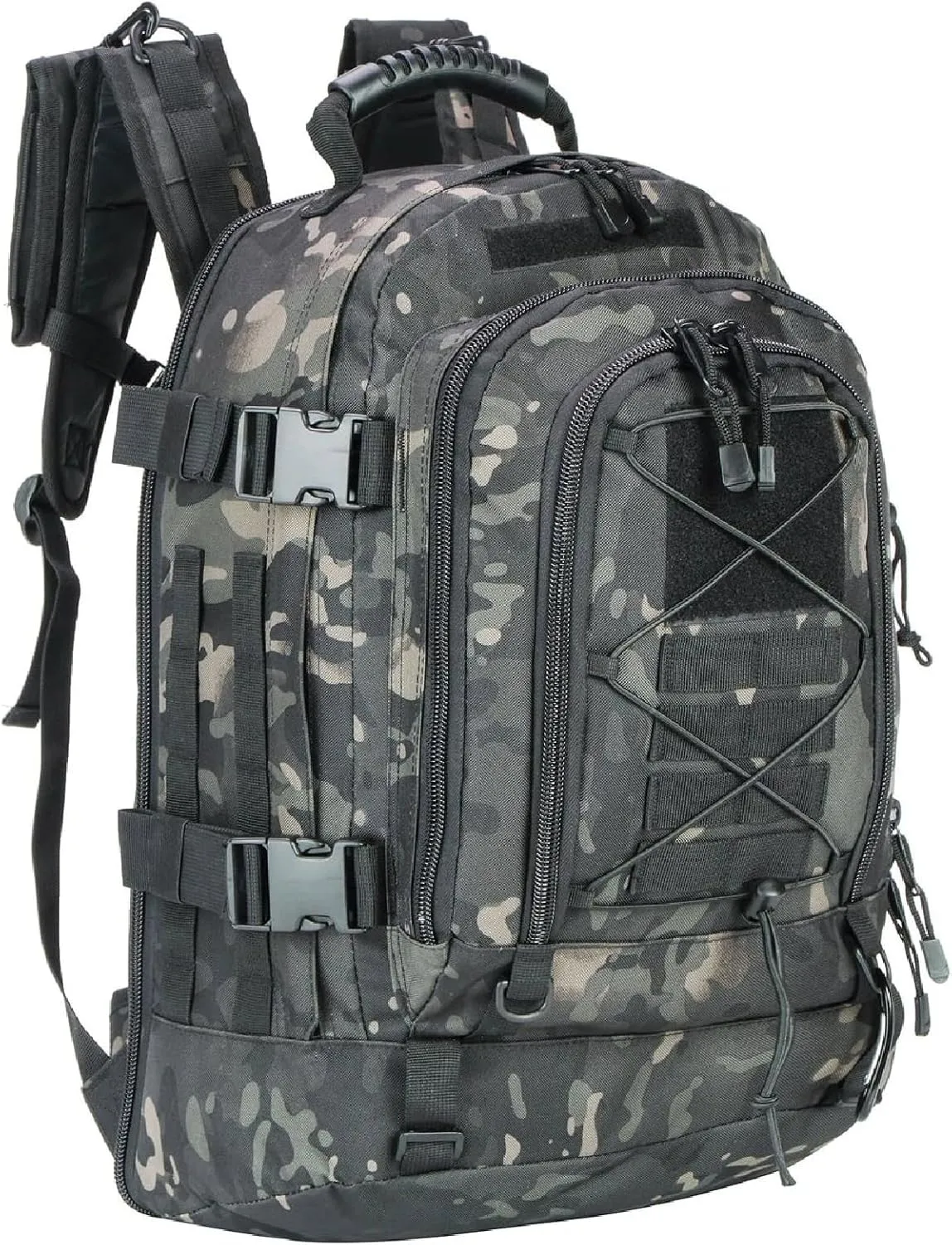 APLUSH Large Tactical Backpack for Men,Outdoor Waterproof Rucksack for Travel, Work,Camping,Hunting,Hiking,Sports,Black b,One Size