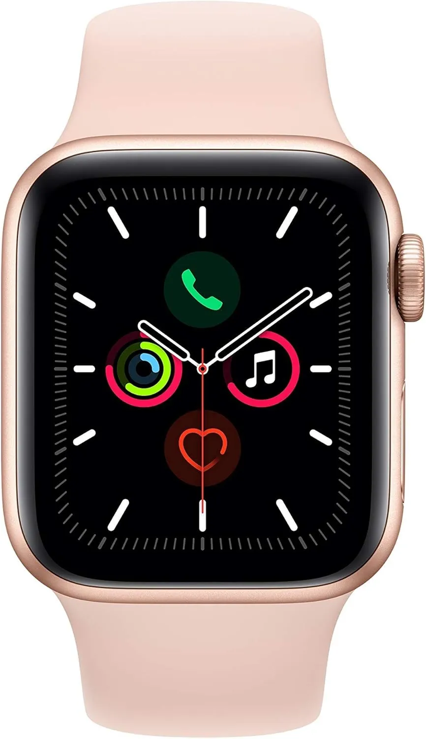 Apple Watch Series 5 (GPS   Cellular, 40MM) - Gold Aluminum Case with Pink Sport Band (Renewed)