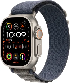 Apple Watch Ultra 2 [GPS   Cellular 49mm] Smartwatch with Rugged Titanium Case & Blue Alpine Loop Small. Fitness Tracker, Precision GPS, Action Button, Extra-Long Battery Life