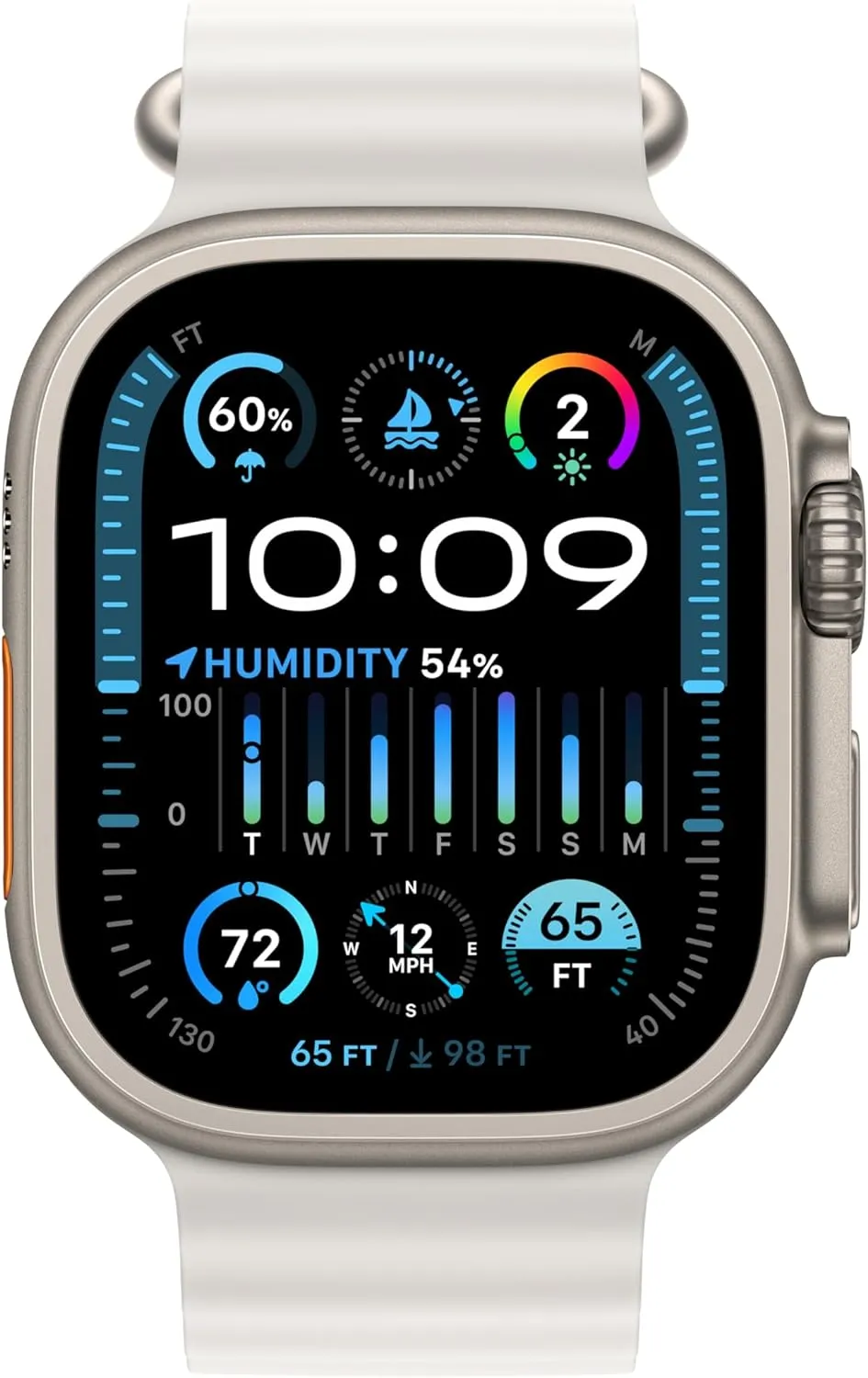 Apple Watch Ultra 2 [GPS   Cellular 49mm] Smartwatch with Rugged Titanium Case & White Ocean Band One Size. Fitness Tracker, Precision GPS, Action Button, Extra-Long Battery Life