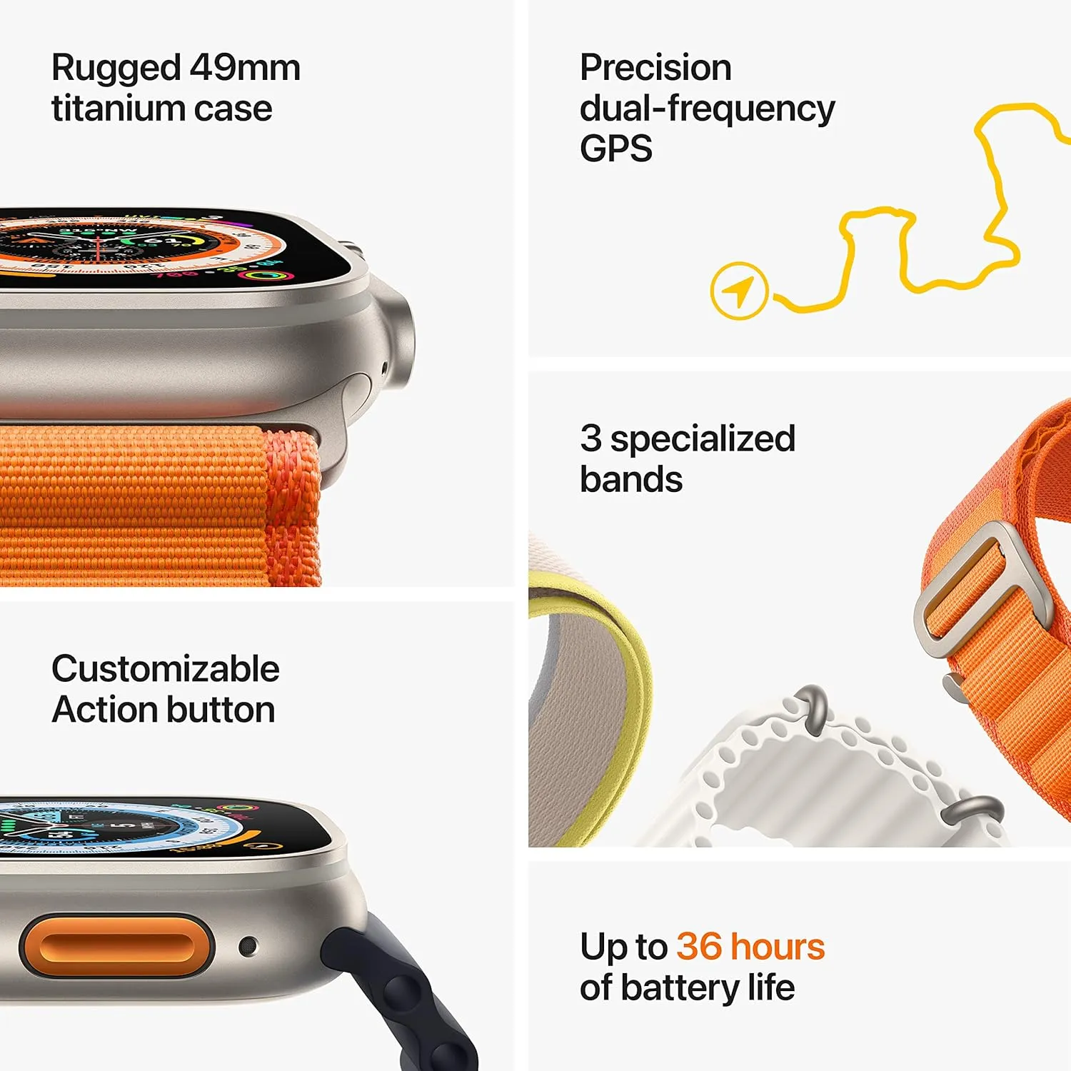 Apple Watch Ultra [GPS   Cellular 49mm] Titanium Case with Green Alpine Loop, Large (Renewed)