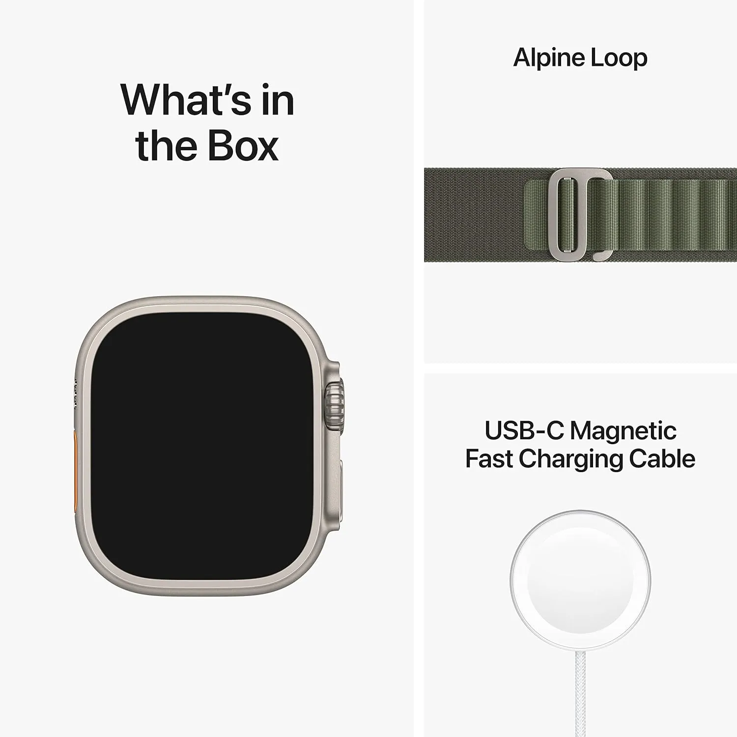 Apple Watch Ultra [GPS   Cellular 49mm] Titanium Case with Green Alpine Loop, Large (Renewed)