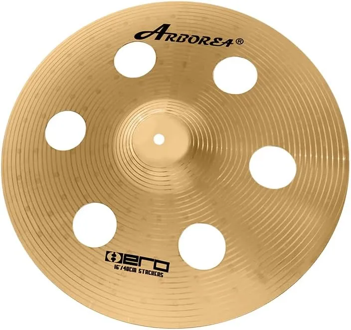 Arborea Cymbal Pack for Drum 8 pcs Super Polishing Cymbals Set Brilliant Gold Hero Series Include 14"Hihats 16"Crash 18"Crash 20"Ride Bonus 10" Splash 16"Ozone Stacker 18" China Cymbal Free Cymbal Bag